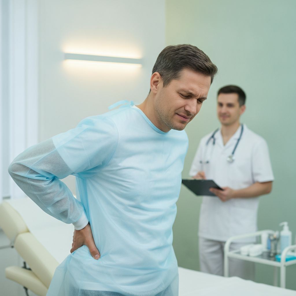 personne se tenant le bas du dos en raison d'une douleur inflammatoire
