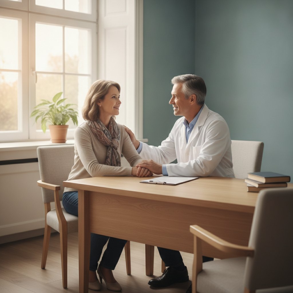 Consultation médicale entre un patient et son médecin pour évoquer des douleurs chroniques
